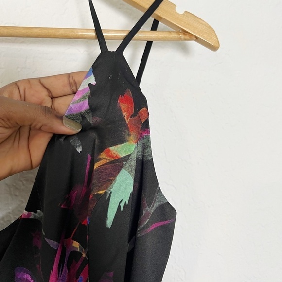 Aidan Mattox Printed Satin Wrap-Front Gown - Picture 5 of 10